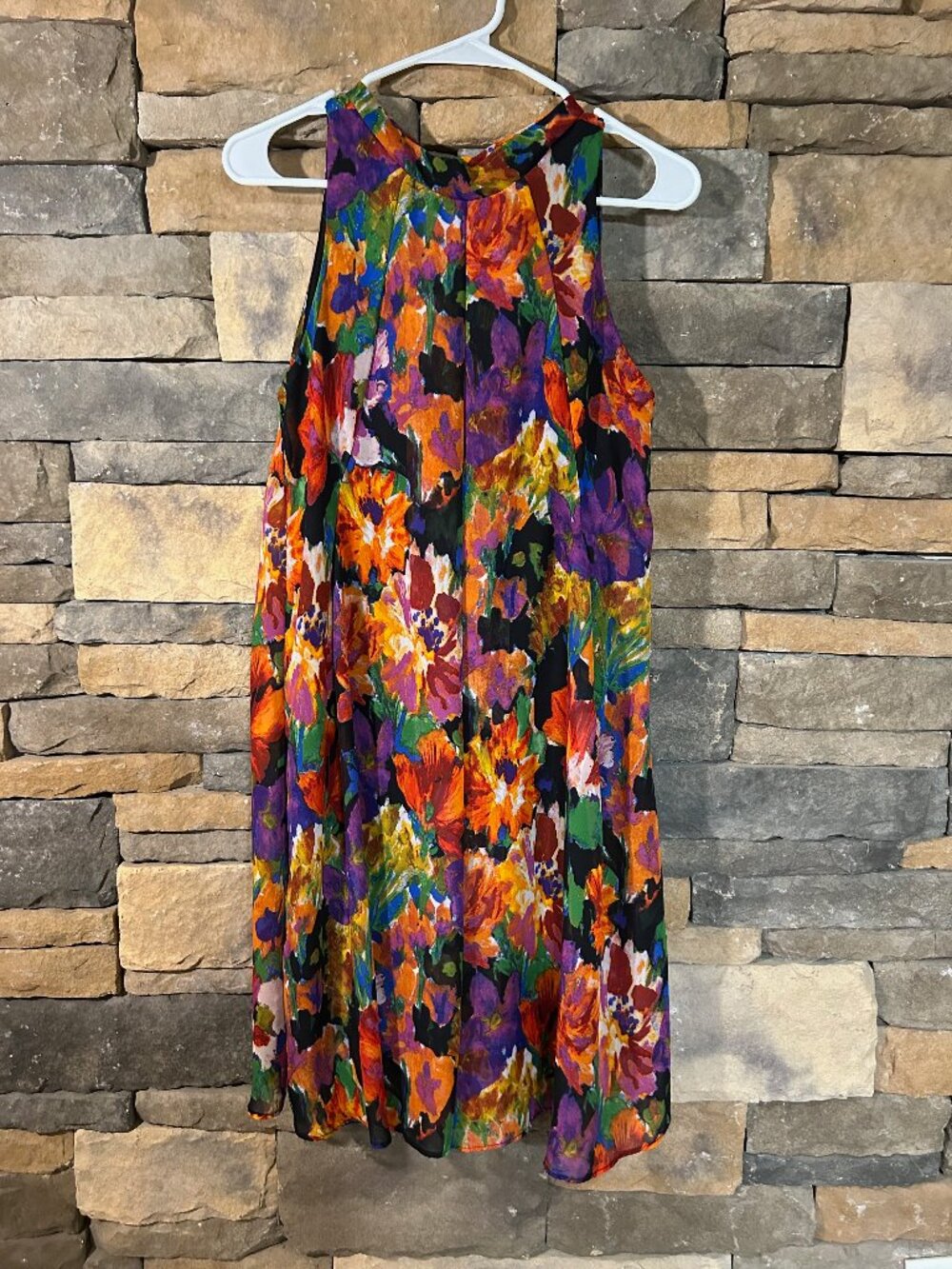 Robbie Bee Sleeveless Floral Print Dress